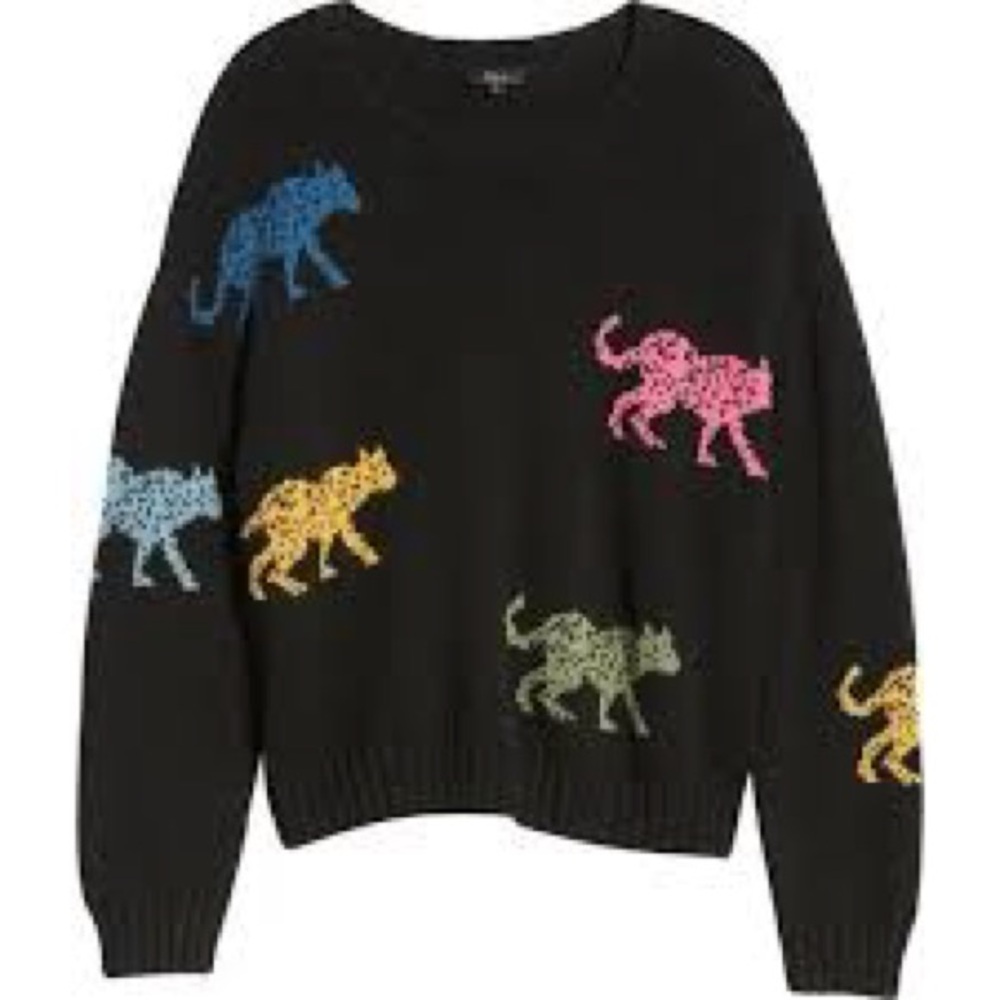 Rails Perci Jagged Tiger Sweater with Multicolor Animal Design - Picture 5 of 5